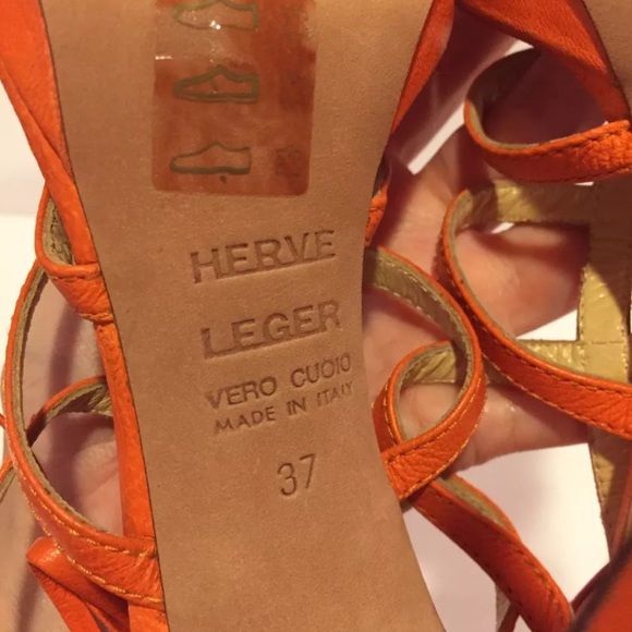 Herve Leger Talor strappy sandals heels orange 37 - Picture 8 of 8